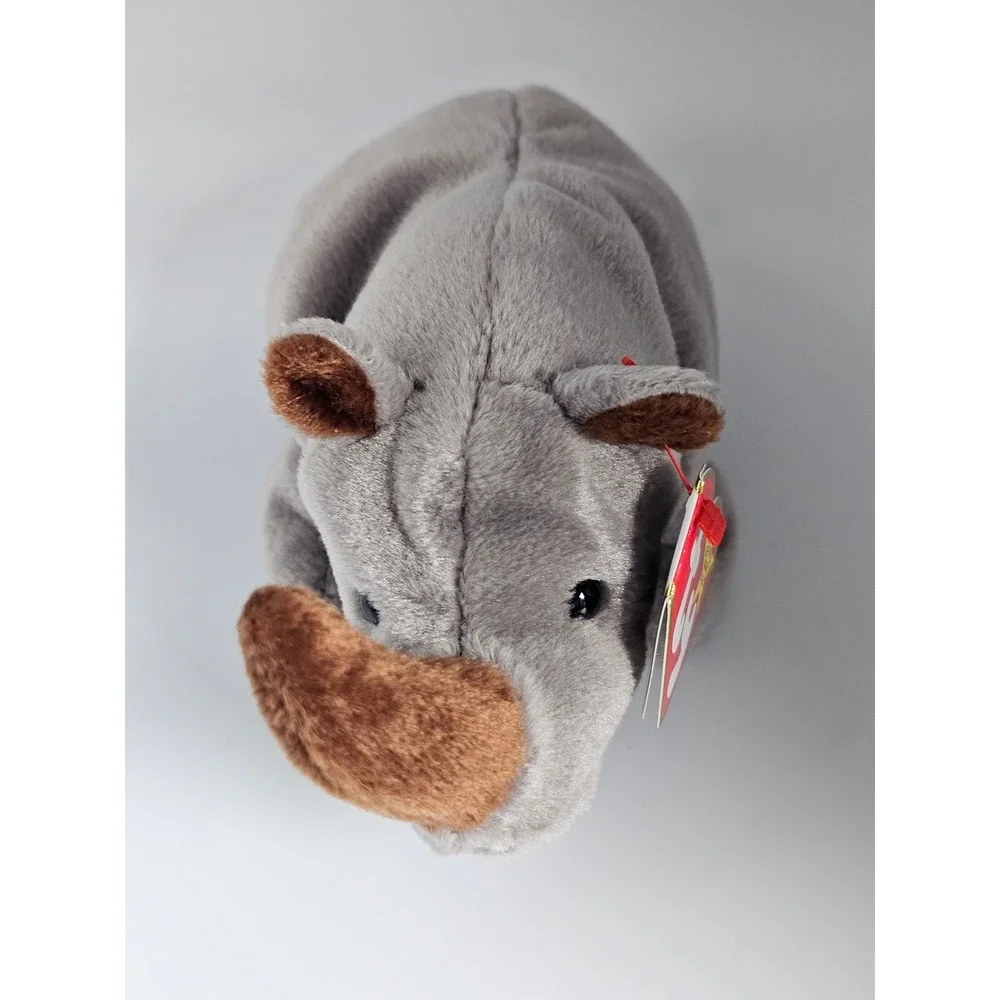 Ty Beanie Baby Spike the Rhino Grey Plush Animal 1996 Vintage Collectible 4060